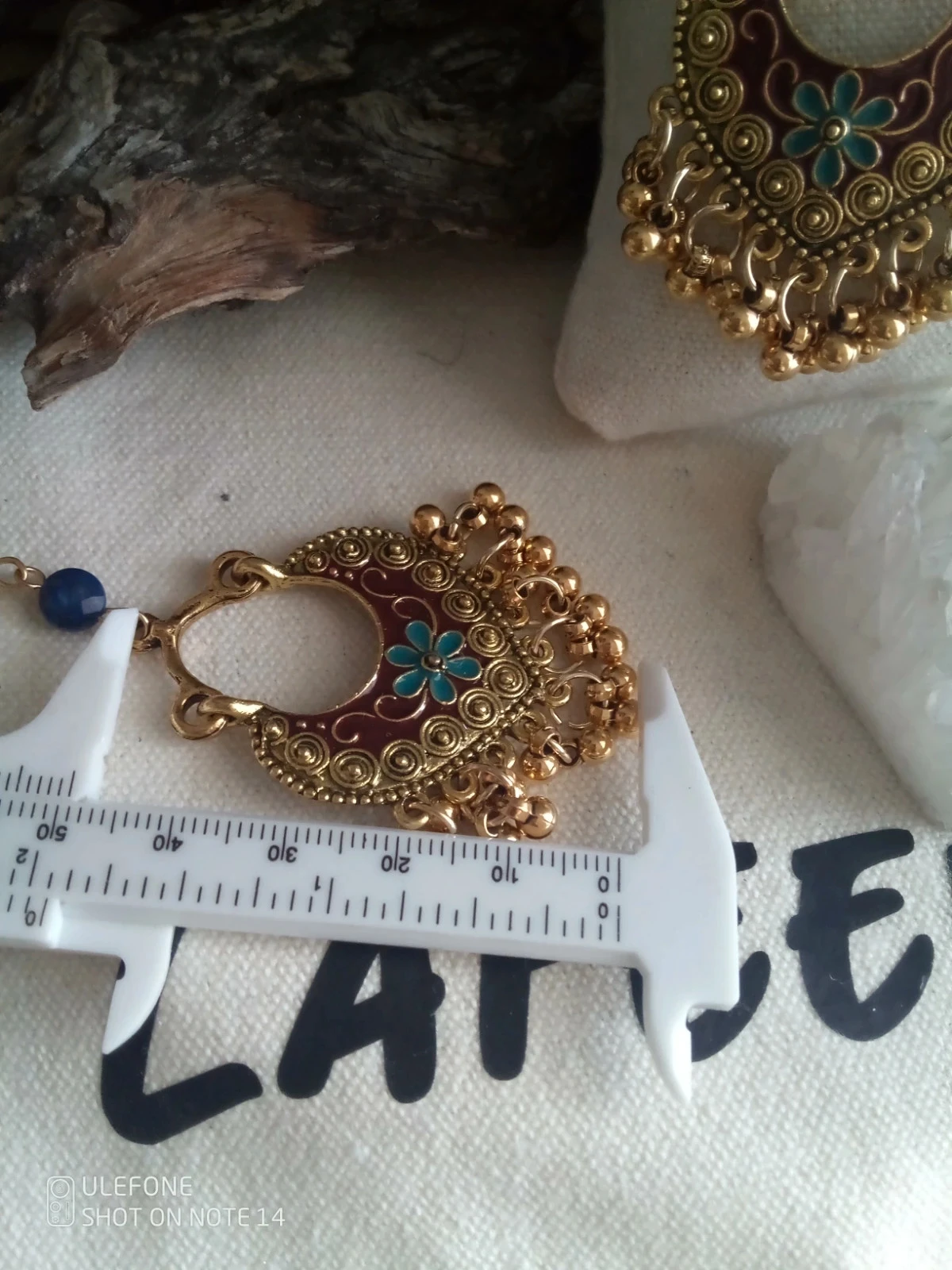 Boucles d'oreilles bohèmes pierres de lapis lazuli – photo 2